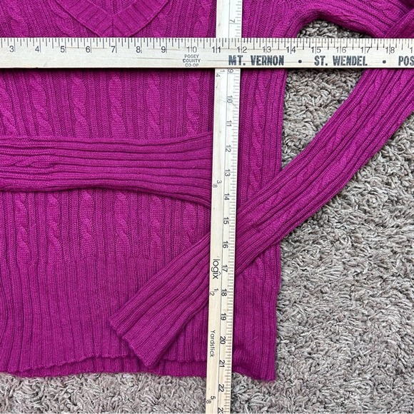 Y2K Hollister v-neck striped layering rabbit hair pink sweater medium - Picture 4 of 4